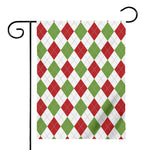 White Red And Green Argyle Pattern Print House Flag