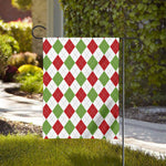 White Red And Green Argyle Pattern Print House Flag