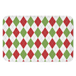 White Red And Green Argyle Pattern Print Indoor Door Mat