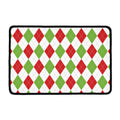 White Red And Green Argyle Pattern Print Kitchen Mat