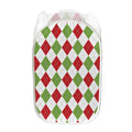 White Red And Green Argyle Pattern Print Mesh Laundry Hamper