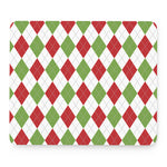 White Red And Green Argyle Pattern Print Mouse Pad