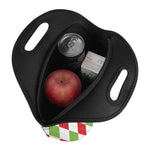 White Red And Green Argyle Pattern Print Neoprene Lunch Bag