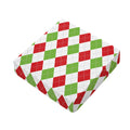 White Red And Green Argyle Pattern Print Outdoor Seat Cushion Cover