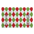 White Red And Green Argyle Pattern Print Placemat