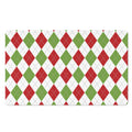 White Red And Green Argyle Pattern Print Polyester Doormat