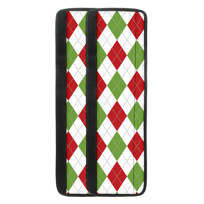 White Red And Green Argyle Pattern Print Refrigerator Handle Covers