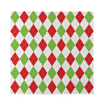 White Red And Green Argyle Pattern Print Silk Bandana
