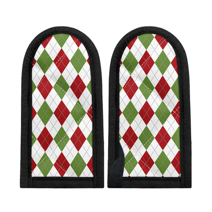 White Red And Green Argyle Pattern Print Skillet Handle Cover