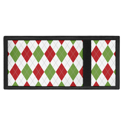 White Red And Green Argyle Pattern Print Trifold Wallet