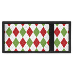 White Red And Green Argyle Pattern Print Trifold Wallet