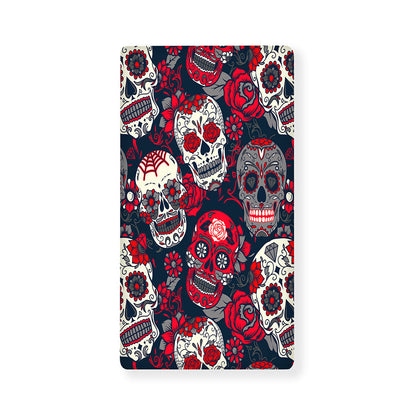 White Red Sugar Skull Pattern Print Baby Crib Sheet
