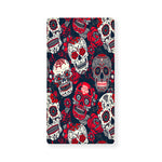 White Red Sugar Skull Pattern Print Baby Crib Sheet