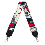 White Red Sugar Skull Pattern Print Bag Strap