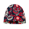 White Red Sugar Skull Pattern Print Beanie