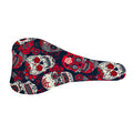 White Red Sugar Skull Pattern Print Bicycle Seat Cover