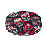 White Red Sugar Skull Pattern Print Car Side Mirror Covers