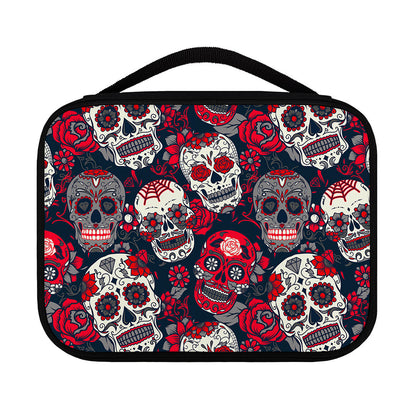 White Red Sugar Skull Pattern Print Classic Bible Case