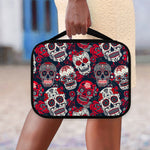 White Red Sugar Skull Pattern Print Classic Bible Case