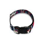 White Red Sugar Skull Pattern Print Dog Collar