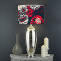 White Red Sugar Skull Pattern Print Drum Lamp Shade