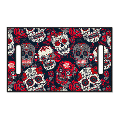 White Red Sugar Skull Pattern Print Golf Cart Seat Cover