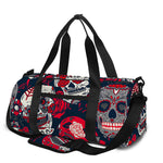 White Red Sugar Skull Pattern Print Gym Bag