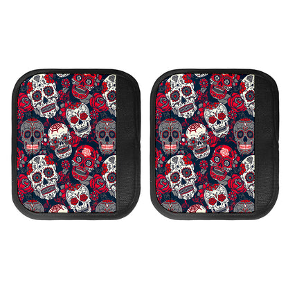 White Red Sugar Skull Pattern Print Handle Covers