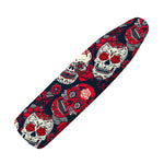 White Red Sugar Skull Pattern Print Ironing Board Cover