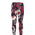 White Red Sugar Skull Pattern Print Men's Leggings