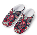 White Red Sugar Skull Pattern Print Mesh Casual Shoes