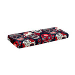 White Red Sugar Skull Pattern Print Piano Keyboard Cover
