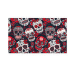 White Red Sugar Skull Pattern Print Polyester Flag