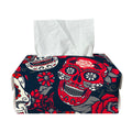 White Red Sugar Skull Pattern Print Rectangle Tissue Box Cover