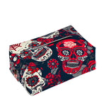 White Red Sugar Skull Pattern Print Rectangle Tissue Box Cover