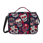 White Red Sugar Skull Pattern Print Shoulder Strap Bible Bag