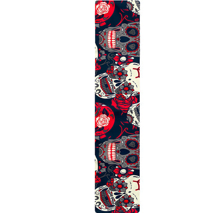 White Red Sugar Skull Pattern Print Table Runner