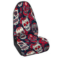 White Red Sugar Skull Pattern Print Waterproof Car Seat Cover