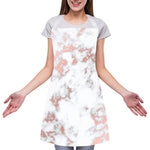 White Rose Gold Marble Print Adjustable Apron