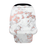 White Rose Gold Marble Print Baby Seat Cover