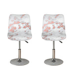 White Rose Gold Marble Print Bar Stool Covers