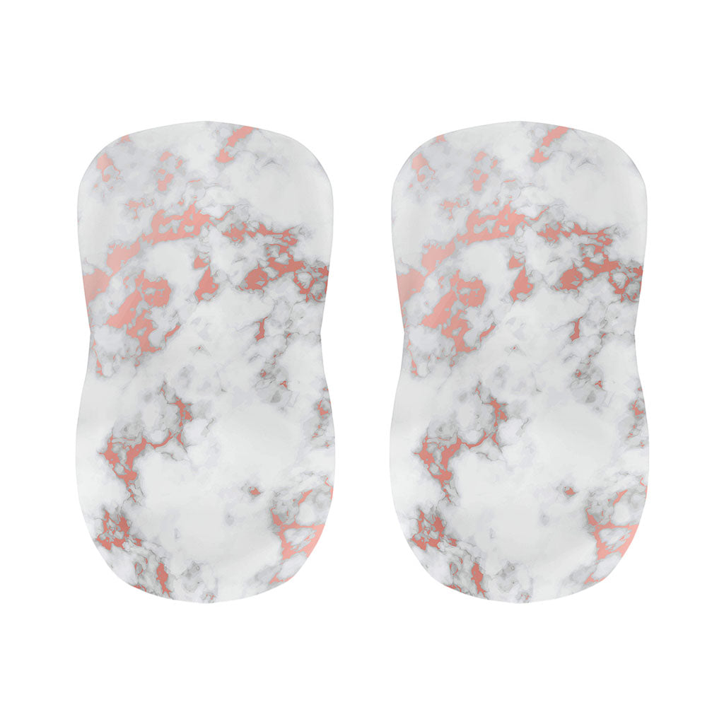 White Rose Gold Marble Print Bar Stool Covers