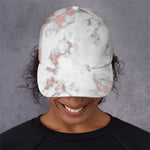 White Rose Gold Marble Print Baseball Cap