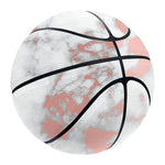 White Rose Gold Marble Print Basketball