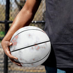 White Rose Gold Marble Print Basketball