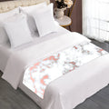 White Rose Gold Marble Print Bed Runner