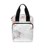White Rose Gold Marble Print Bible Tote Bag