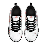 White Rose Gold Marble Print Black Running Shoes