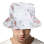 White Rose Gold Marble Print Bucket Hat