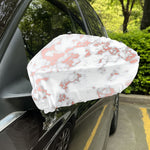 White Rose Gold Marble Print Car Side Mirror Covers